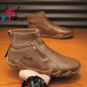 Botas Retro Británicas para Hombre 2026, Zapatos Casuales de Cuero de Caña Alta, Antideslizantes, Resistentes al Desgaste, Duraderas, para Senderismo, Primavera - Product Image 4