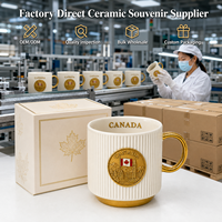 Tasses en céramique souvenirs nationaux du Canada avec design drapeau, parlement et monuments, tasses à café et à thé en porcelaine personnalisées, OEM ODM, vente en gros