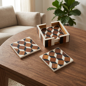 Classical Design Eco-Friendly Bone Inlay 10mm Thick Multi-Size Mats Pads <b>Coaster</b> <b>Set</b> Holder Kitchenware Accessories Office - Product Image 1