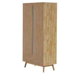 Armadio in Rattan a due porte con 1 vano portaoggetti, adatto per camere da letto o camere per bambini. - Product Image 4