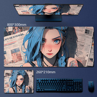 Grand tapis de bureau personnalisé avec impression par transfert thermique, tapis de souris de bureau à thème dessin animé, imperméable et antidérapant