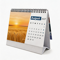 Calendriers de bureau et muraux personnalisés en gros, nouveau design créatif, couverture rigide illustrée, décoration de bureau simple