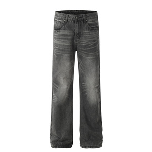 Pantalones Vaqueros Rectos de Mezclilla de Peso Medio, Lavados a la Piedra, para Hombre, Estilo Retro Urbano, Primavera, 100% Algodón Tejido, ODM - Product Image 2