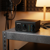 Midiplus Studio M Pro OTG USB Audio Interface 24-bit 192kHz Kartu Suara Studio Profesional 48V Phantom Power untuk Ponsel PC Streaming