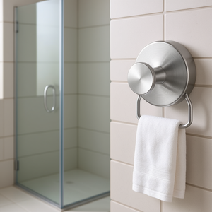 Crochets à ventouse en acier inoxydable, lot de 2, à fixation murale, nickel brossé, pour serviettes de bain et linge, design moderne - Product Image 2