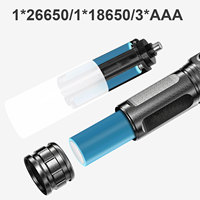 Linterna Táctica Recargable de Aleación de Aluminio de Alta Potencia XHP50 con Zoom, Pantalla de Visualización de Energía, Linterna Láser Blanca