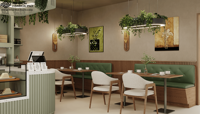 Meubles commerciaux modernes personnalisés Retron, éclairage LED, imperméables, écologiques, présentoirs de comptoir uniques pour café, designs de boutiques 3D