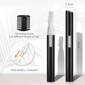 Tondeuse à sourcils électrique rechargeable à piles pour femmes, rasoir pour poils du visage, peigne pour bras et jambes, en acier inoxydable, incliné - Product Image 6