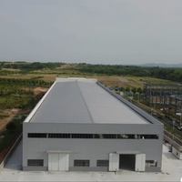 Bâtiment d'entrepôt préfabriqué en structure acier pour poulailler, poutres en H, design contemporain, abri extérieur, entrepôt frigorifique, abordable