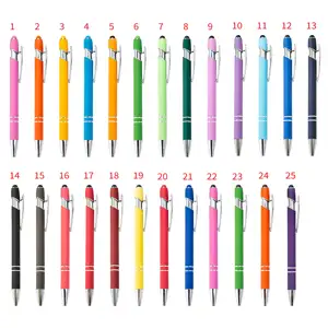 2023 yeni profesyonel kalem tedarikçisi Metal kauçuk tükenmez kalem hediye OEM özel Logo promosyon dokunmatik ekran üstün tükenmez kalem