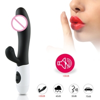 JoyPark Vibrateur en silicone 100 % étanche, rechargeable par USB, avec bandage prothétique en forme de lapin, stimulateur clitoridien 30 modes