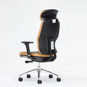 Moderner Premium-Leder 360° Dreh-Bürostuhl ergonomischer Bürostuhl