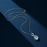 YBO – colliers avec pendentif en forme de goutte d'eau, pierre précieuse en topaze naturelle, en argent Sterling S925, cadeaux pour femmes