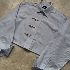 <span class=keywords><strong>T</strong></span>-shirt à manches longues pour homme, coupe ample, imprimé rayé, avec boutonnière de <span class=keywords><strong>pompier</strong></span> personnalisée, à épaules tombantes, style décontracté, pour le travail - Product Image 2