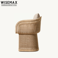 WISEMAX FURNITURE Mobilier de jardin de style américain, chaise de salle à manger en rotin tressé à la main, fauteuil de patio pour hôtel, cour