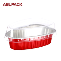 Mini récipient à Dessert jetable de 100ML, tasses de cuisson Triangle en aluminium avec couvercle en plastique