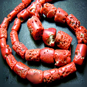 Natural Italian Coral <b>Beads</b> High Quality 20 Inches Long 8-16mm Stone Gemstone Cube Shape Natural Jewelry Supply - Product Image 1