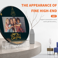 Cadre photo numérique portable rond de 7 pouces avec lecture vidéo, horloge, MP3 - Coque en plastique ABS sur mesure