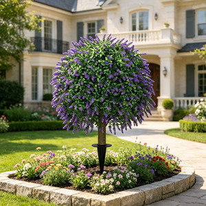 Plantes artificielles de cyprès en topiaire pour extérieur avec piquets, faux arbustes de cèdre résistants aux UV pour la décoration de la véranda. - Product Image 6