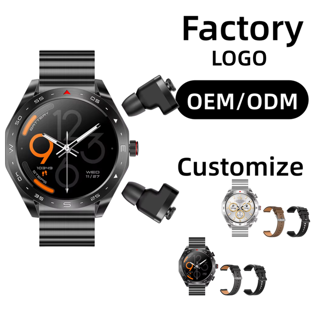 Factory OEM Customize Unisex 1.52inch IPS Smart Watch T95 Earbuds BT Calling Sports Remote Control Sleep Heart Rate Tracker