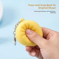 Porte-clés Mini Boulettes en Silicone Écologique, Jouet Squishy Anti-stress, Léger, Mignon, à Expressions Variées, Breloque de Sac Dessin Animé