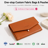 Organisateur de bijoux pliable en similicuir, pochette de voyage pour bijoux avec bouton perlé, sac de rangement personnalisé avec logo