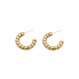 <b>Crystal</b> Hoop <b>Earrings</b> 316L Stainless Steel PVD Gold Plating Sustainable Resistant <b>Studs</b> Fashion Jewelry - Product Image 2