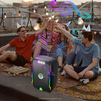 Enceintes de karaoké portables sans fil DP-682 GD-932 6,5 8 pouces avec micro intégré, USB, Aux, LED RGB pour extérieur, 30-50W