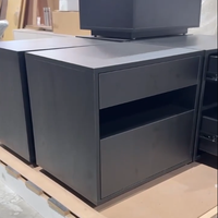 Table de chevet en MDF à grain de bois foncé, table de chevet à 2 tiroirs avec compartiment de rangement ouvert, armoire de rangement pour chambre à coucher