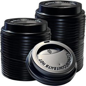Couvercle Sipper Dome pour tasses à boissons chaudes (convient aux contenances de 10 oz à 24 oz), noir - Product Image 1