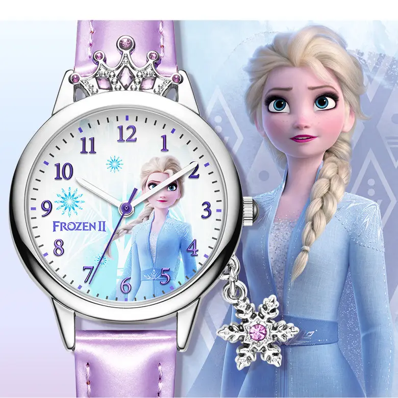 Relógios oficial da disney, licença na bela elsa, relógios de 6 a 11 meninas, relógios frozen SF-54194P