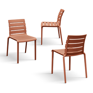 Brad <b>Chair</b> Set Of 6 <b>Orange</b> Polypropylene Indoor Outdoor Garden <b>Chairs</b> - Product Image 2