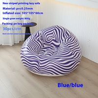 Chaise simple moderne en PVC à rayures zébrées paresseuses Nouveau canapé gonflable transfrontalier pour l'extérieur et le salon