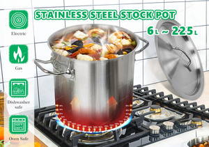 Olla de Acero Inoxidable Comercial de 40L, Compatible con Inducción, Fondo de Triple Capa para una Calentamiento Uniforme - Product Image 3