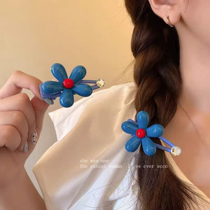 กิ๊บติดผมลายดอกไม้สีฟ้า ดีไซน์เรียบง่าย น่ารัก สไตล์หวานๆ สำหรับผู้หญิง แฟชั่นเครื่องประดับผม ขายส่ง ปี 2026 - Product Image 2