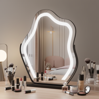 Miroir de maquillage LED en forme de nuage, miroir de vanité à commande tactile avec éclairage réglable pour la table de maquillage de la chambre à coucher