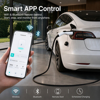 Câble de recharge portable pour VE 3,5 kW 16 A 240 V Mode 2 EVSE Chargeur de véhicule électrique Décharge V2L Type 2 Type 1 GBT Contrôle par application OEM