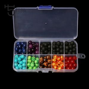 Kit de Cuentas de Piedra de <span class=keywords><strong>Lava</strong></span> Natural de 8mm, 7 Chakras, para Fabricación de Joyería, Accesorios <span class=keywords><strong>DIY</strong></span>, Cuentas Coloridas al por Mayor, 200 Piezas/Juego - Product Image 6