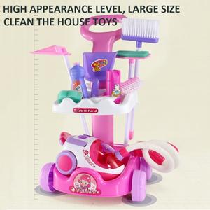 KSF Offres Spéciales plastique semblant jouer jouets pour enfants enfants jouets nettoyage <span class=keywords><strong>rose</strong></span> chariot outils jouets électriques <span class=keywords><strong>aspirateur</strong></span> chariot - Product Image 4