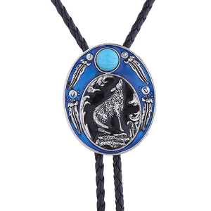 Vente en gros à bas prix <span class=keywords><strong>Cravate</strong></span> bolo vintage motif loup Western <span class=keywords><strong>Cowboy</strong></span> Southwest Fashion Silver Country cuir Turquoise Bolo <span class=keywords><strong>Cravate</strong></span> - Product Image 6