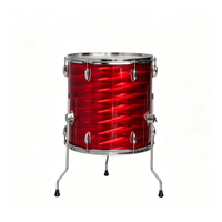 Vente en gros de tambour tom de scène en bois de peuplier de 16 pouces, réglable, monocouche, avec peaux en polyester, pour batterie