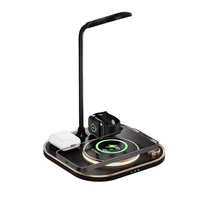 Fabricant trois-en-un chargeur sans fil lampe de bureau 15W puissance de sortie pour Apple Huawei téléphones mobiles et montres en gros