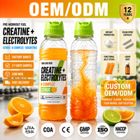 Mélange de poudre de créatine et d'électrolytes en bouteille PET à ouverture par pression, marque privée OEM, fabricant de boissons sportives ODM