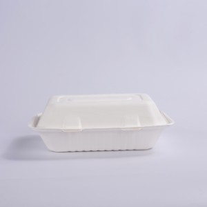 9 "x 6" ngăn duy nhất đưa ra hộp đựng thức ăn vỏ sò phân hủy sinh học dùng một lần Hộp Ăn Trưa - Product Image 2