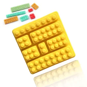 729 kho 7 LEGO khối xây dựng hình dạng Silicone sô cô la khuôn nhà bếp cung cấp công cụ xà phòng khuôn khay nhựa xà phòng nến BPA miễn phí