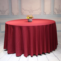 Nappe Ronde Moderne Simple en Polyester à Couche Unique avec Bord Festonné pour Mariage, Banquet, Hôtel, Décoration d'Événements