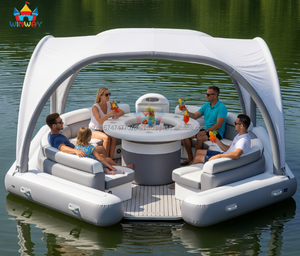 Large Outdoor PVC <b>Inflatable</b> Floating Island 5.8x4.8x3m for 5-20 People Trampoline Vacations Home School & Party Adventures - Product Image 6