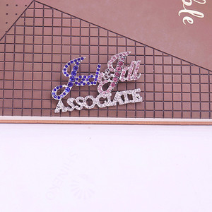 Délicat creux lettre Design cadeaux JJOA épinglette bleu et rose strass incrusté Jack et Jill associé broche broche - Product Image 5