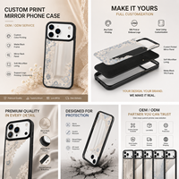 Coque de téléphone personnalisée avec impression mate, pare-chocs souple, doublure intérieure, miroir magnétique, TPU+PC, antichoc, pour 15-18 Pro Max, design en dentelle
