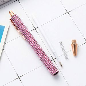 Stylos à bouton-poussoir mignons avec perles - Stylos à bille en métal multicolores pour étudiants et cadeaux promotionnels - Product Image 4